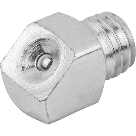 Kipp Funnel-Type Grease Nipple Angled 45 Degree D=R1/8, Form, B Steel, Square K1134.1218
